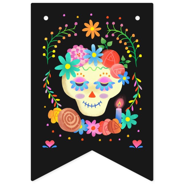 Day of the Dead Sugar Skull Bunting Flags (Second Flag)