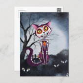 Day of the Dead Sugar Skull Cat  Postcard (Front/Back)