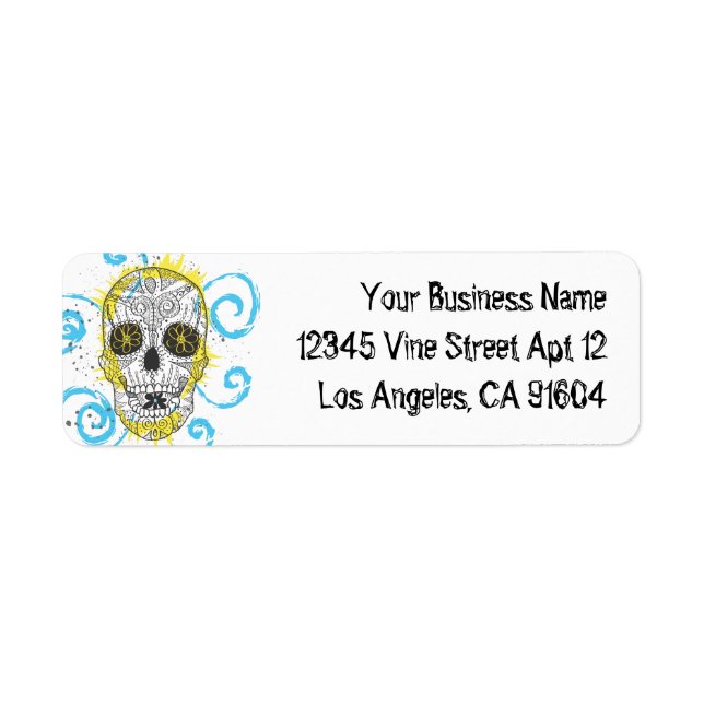 Day of The Dead Sugar Skull Comic Tattoo Design (Front)