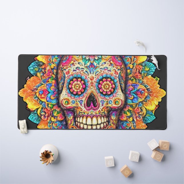 Day of the Dead Sugar Skull Desk Mat (Kids Table)