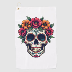 Day of the Dead Sugar Skull � Dia de los Muertos S Golf Towel