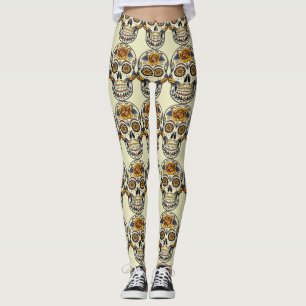 Day of the Dead Sugar Skull (Dia de Muertos) Leggings
