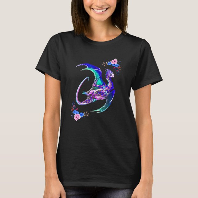 Day Of The Dead Sugar Skull Dragon T-Shirt (Front)