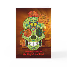 Day of the Dead Sugar Skull & Flowers with Pyramid