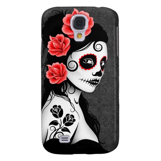Day of the Dead Sugar Skull Girl - grey Case-Mate Samsung Galaxy Case (Back)