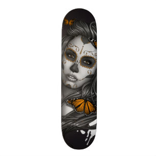 Day of the Dead Sugar Skull Girl Skateboard