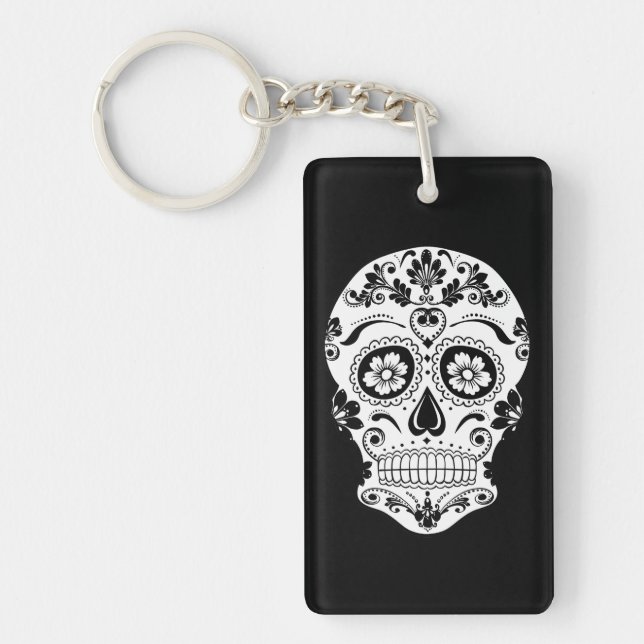 DAY OF THE DEAD SUGAR SKULL KEYCHAIN (Front)