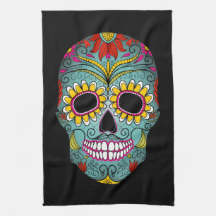 Day of the Dead Sugar Skull Kitchen Towel