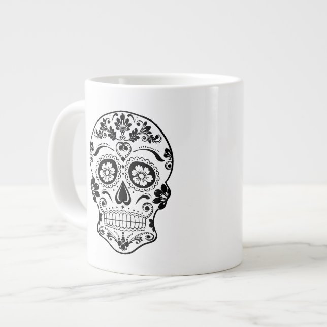 DAY OF THE DEAD SUGAR SKULL LARGE COFFEE MUG (Front Left)