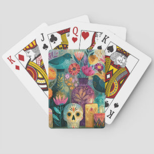 Day of the Dead Sugar Skull Ofrenda Altar Playing Cards