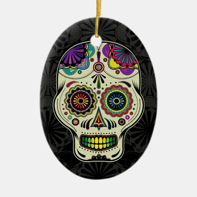 Day of the Dead Sugar Skull ornament (Front)