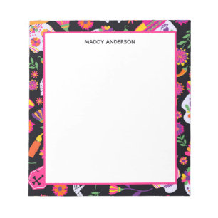 Day Of The Dead Sugar Skull Pattern Personalized Notepad