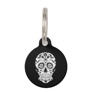 DAY OF THE DEAD SUGAR SKULL PET TAG