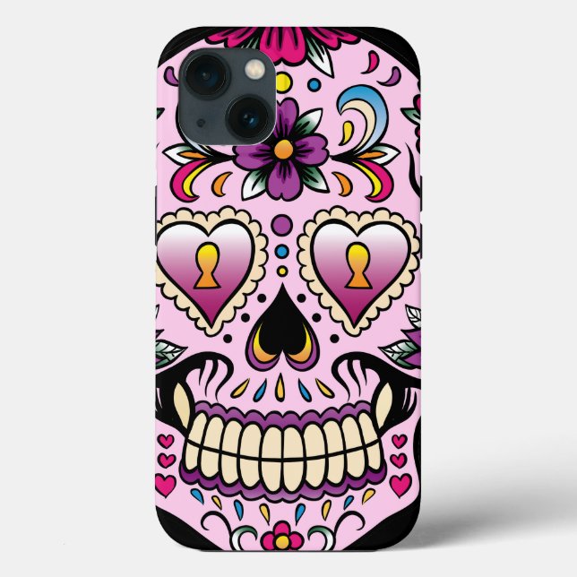 Day of the Dead Sugar Skull Pink Case-Mate iPhone Case (Back)