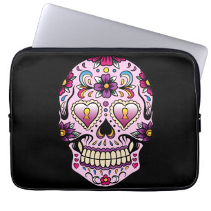 Day of the Dead Sugar Skull Pink Laptop Sleeve
