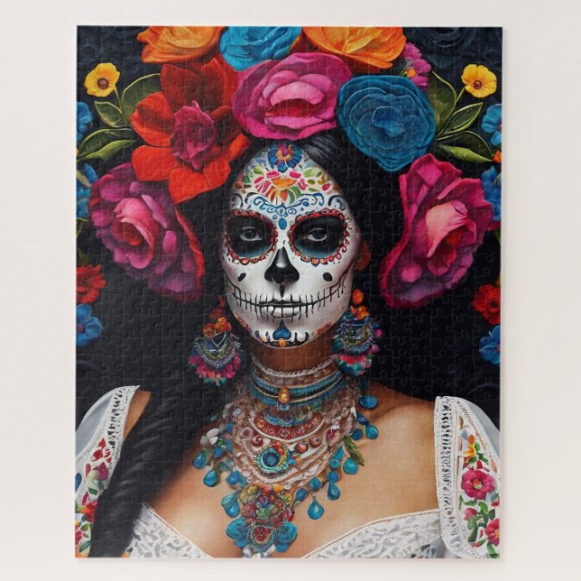 Day of the Dead Sugar Skull Roses Jigsaw Puzzle (Creator Uploaded)