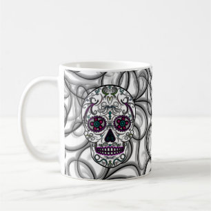 Day of the Dead Sugar Skull - Swirly Multi Colour Coffee Mug