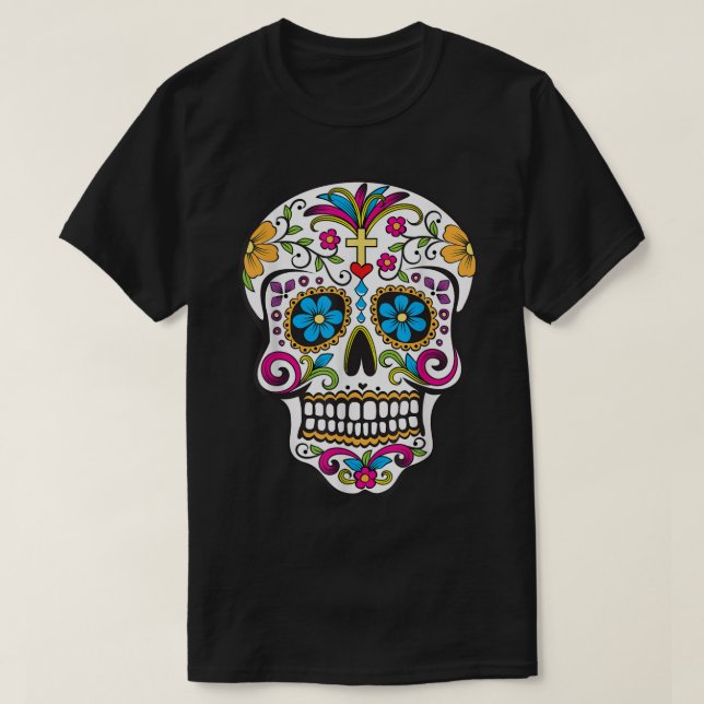 Day of the Dead Sugar Skull  T-Shirt (Design Front)
