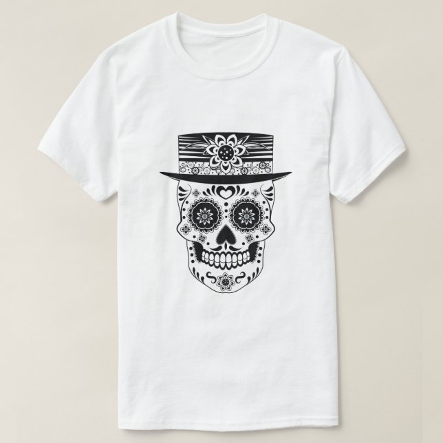 Day of the Dead Sugar Skull T-Shirt (Design Front)