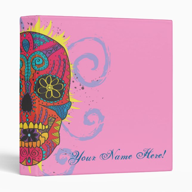 Day of The Dead Sugar Skull Tattoo Design Binder (Front/Spine)