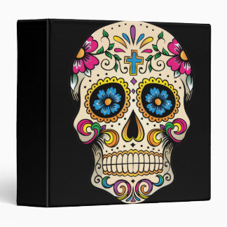Day of the Dead Sugar Skull with Cross Binder