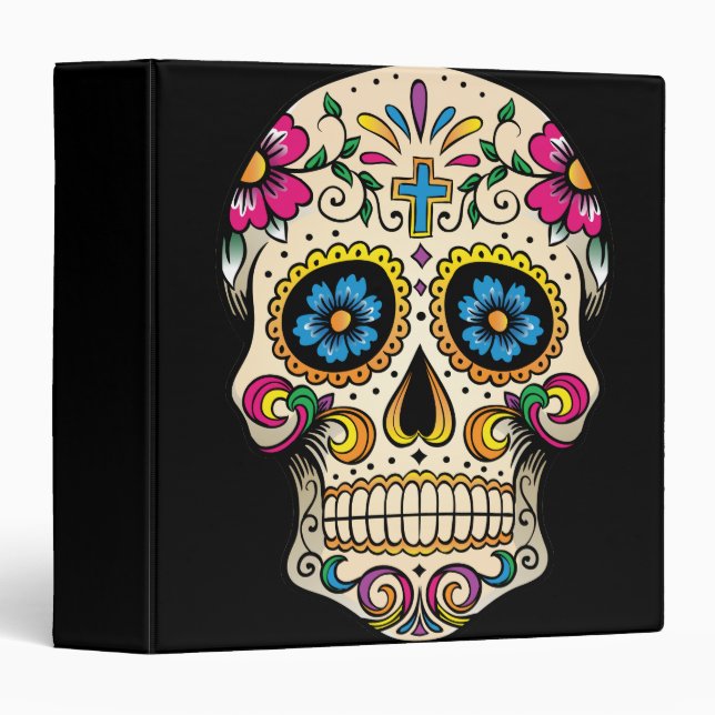 Day of the Dead Sugar Skull with Cross Binder (Front/Spine)