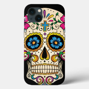 Day of the Dead Sugar Skull with Cross iPhone 13 Case