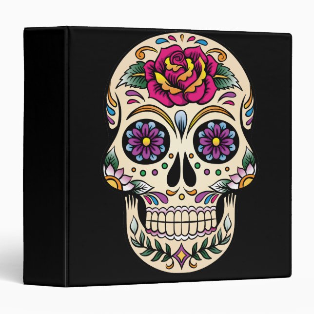 Day of the Dead Sugar Skull with Rose Binder (Front/Spine)