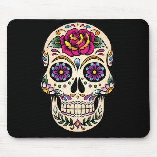Day of the Dead Sugar Skull with Rose Mouse Pad