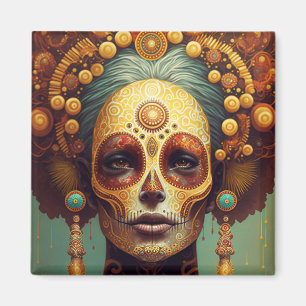 Day Of The Dead Sugar Skull Woman Magnet