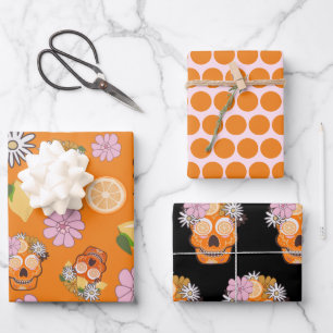 Day of the Dead Sugar Skull Wrapping Paper Sheet