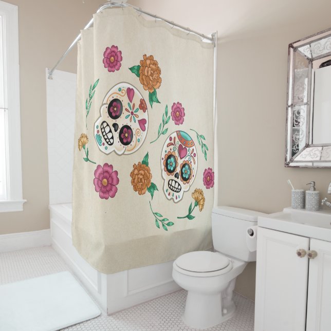 Day of the Dead Sugar Skulls and Flowers (In Situ)