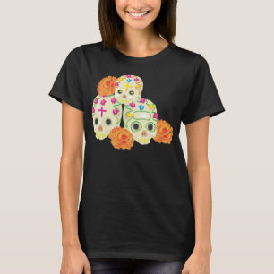 Day of the Dead Sugar Skulls and Marigolds T-Shirt