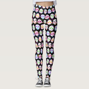 Day Of The Dead Sugar Skulls Leggings