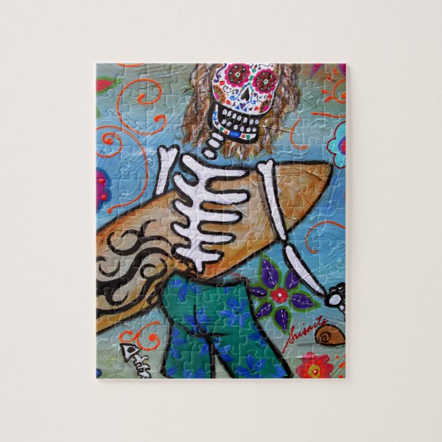 Day of the Dead Surfer Jigsaw Puzzle (Vertical)