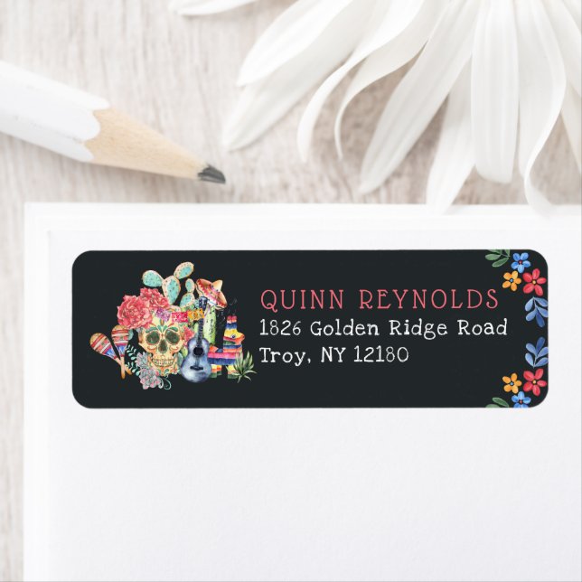 Day of the Dead Theme Return Address Label (Insitu)