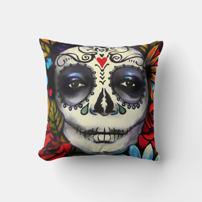 Day of the Dead Throw Pillow (Front)