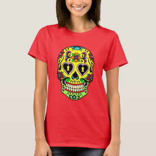 Day of the Dead Yellow Sugar Skull Women's T-Shirt