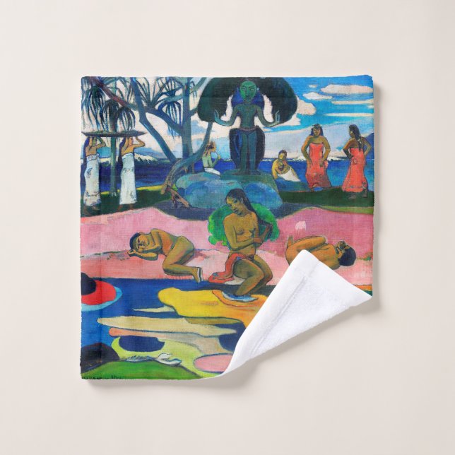 Day of the God (Mahana no Atua) by Paul Gauguin Wash Cloth (Wash Cloth)