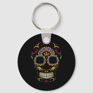 Day Of The Government Agencyd Black Sugar Skull Keychain