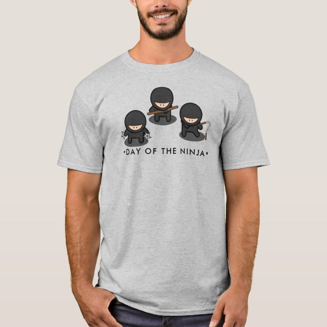 Day of the Ninja, cartoon ninjas T-Shirt (Front)
