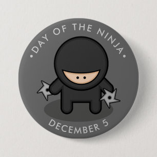 Day of the Ninja, cartoon shuriken 3 Inch Round Button