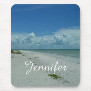 Day On Tropical Beach Photo Personalized With Name Mouse Pad