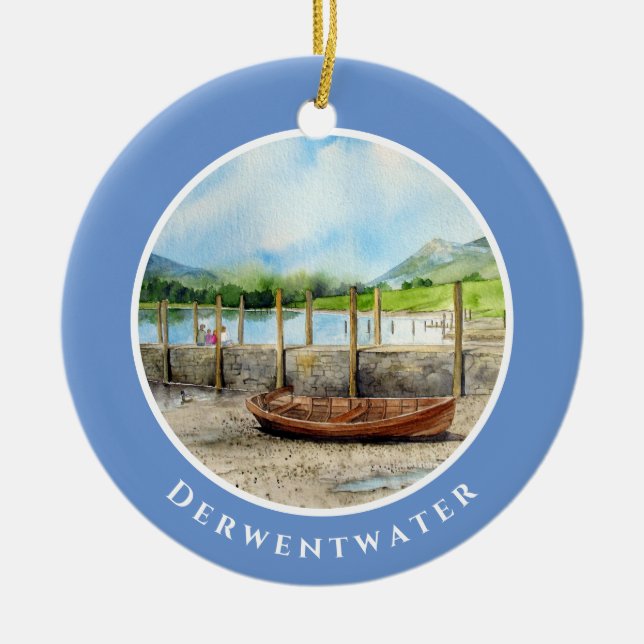 Day out to Derwentwater Lake District Cumbria Ceramic Ornament (Front)