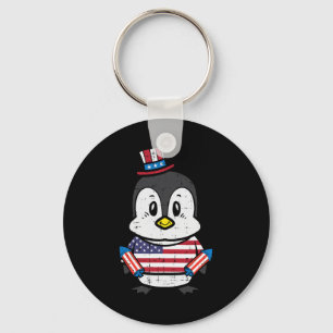 Day Penguin 4th July America Toddler Boys Kids Keychain
