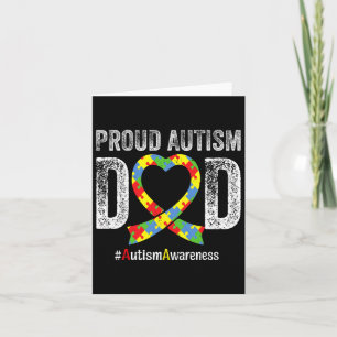 Day Proud Autism Dad Autism Awareness Month Puzzle Card