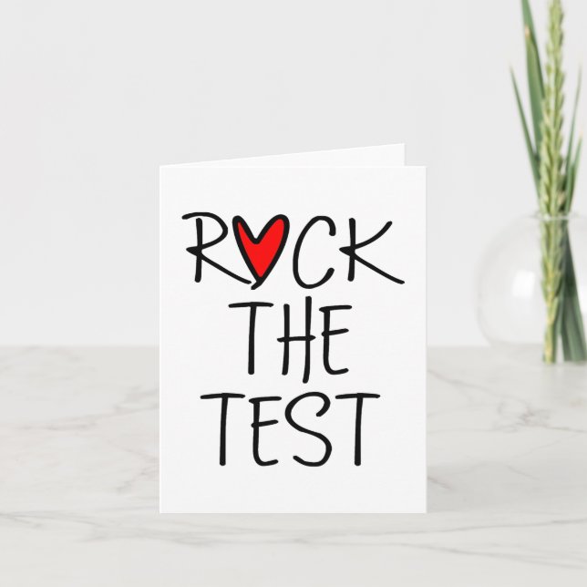 Day Rock The Test Teacher Testing Day Funny Teache Card (Front)