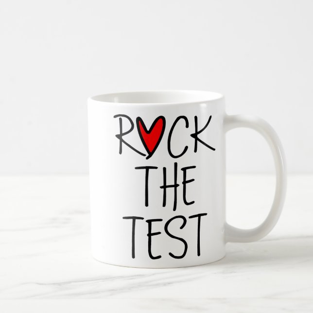 Day Rock The Test Teacher Testing Day Funny Teache Coffee Mug (Right)