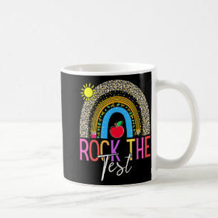 Day Rock The Test Teacher Testing Day Leopard Rain Coffee Mug