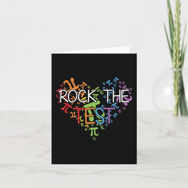 Day Rock The Test Teacher Testing Day Rainbow Teac Card (Front)